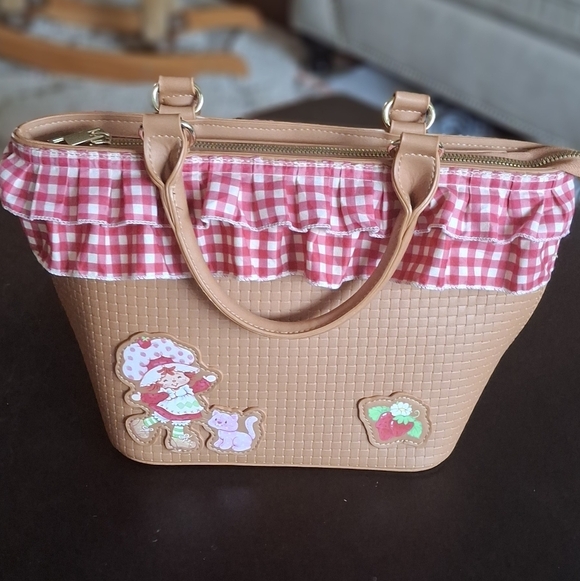 Strawberry Shortcake Gingham Basket Crossbody Bag Handbag - Picture 3 of 8